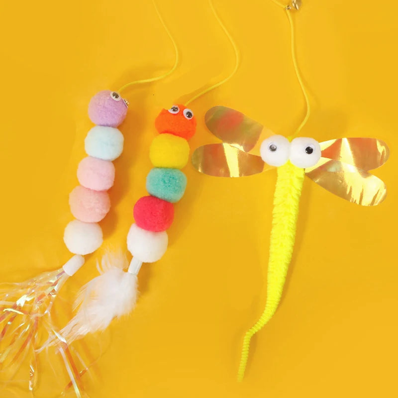 1PC Cat Hanging Cat Toy Hanging Door Elastic Rope Cat Stick Feather Pet Supplies For Cats And Dogs