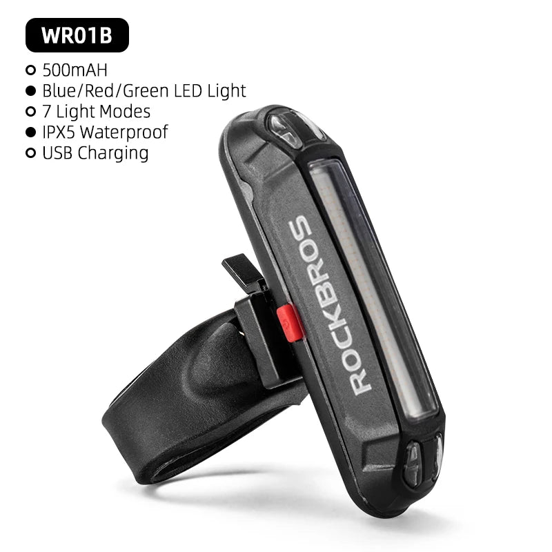 ROCKBROS Bike Tail Light Waterproof Seatpost Warning Bicycle Rear Light MTB Road LED Lamp Tailight USB Charging Cycling Light