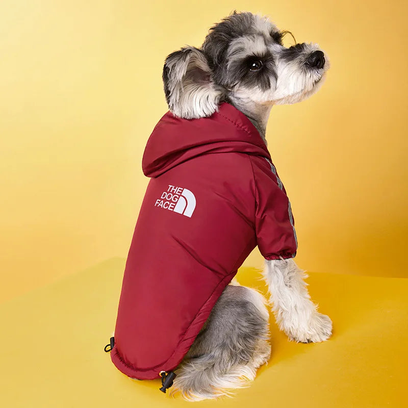 Pet Hoodie Sweatshirt Pullover Reflective Waterproof Dog Jacket with Fleece Lining Polyester Costume for Small Medium Breeds