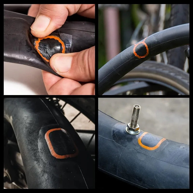 32pcs Bike Tire Repair Kit - Bycicle Inner Tube Puncture Patch Kits with Vulcanizing Patches, For Cycling Road Mountain Bicycle