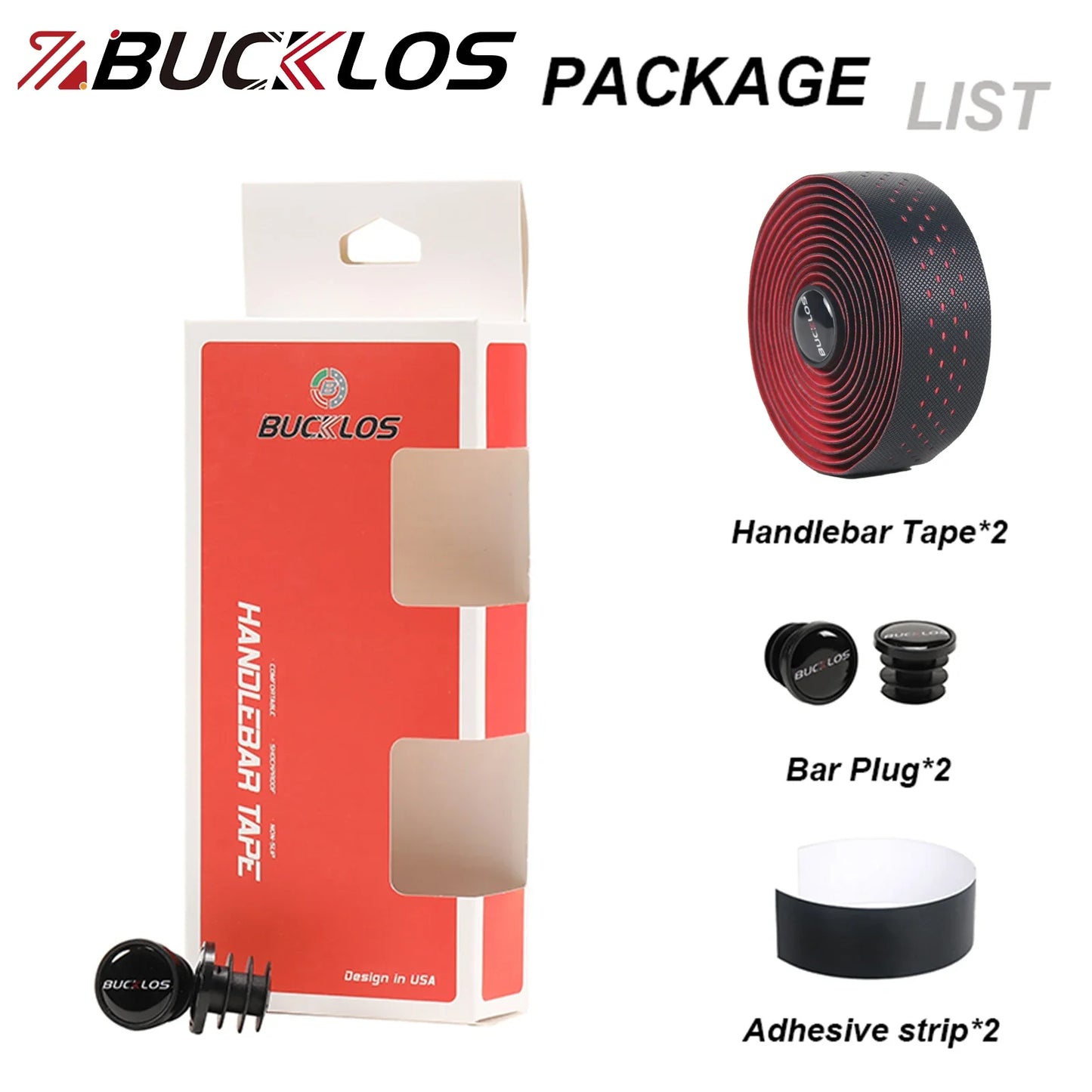 BUCKLOS Road Bike Handlebar Tape Soft PU EVA Gravel Bicycle Bar Tape Anti-Slip Shock Absorption Breath Grip Tape Cycling Parts