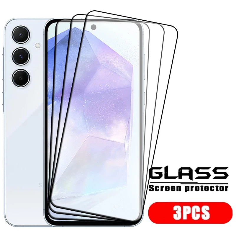 1/2/3/4PCS Full Cover Glass For Samsung A55 Glass Samsung Galaxy A55 Tempered Glass 9H Screen Protector Samsung A55 A52 A53 A54