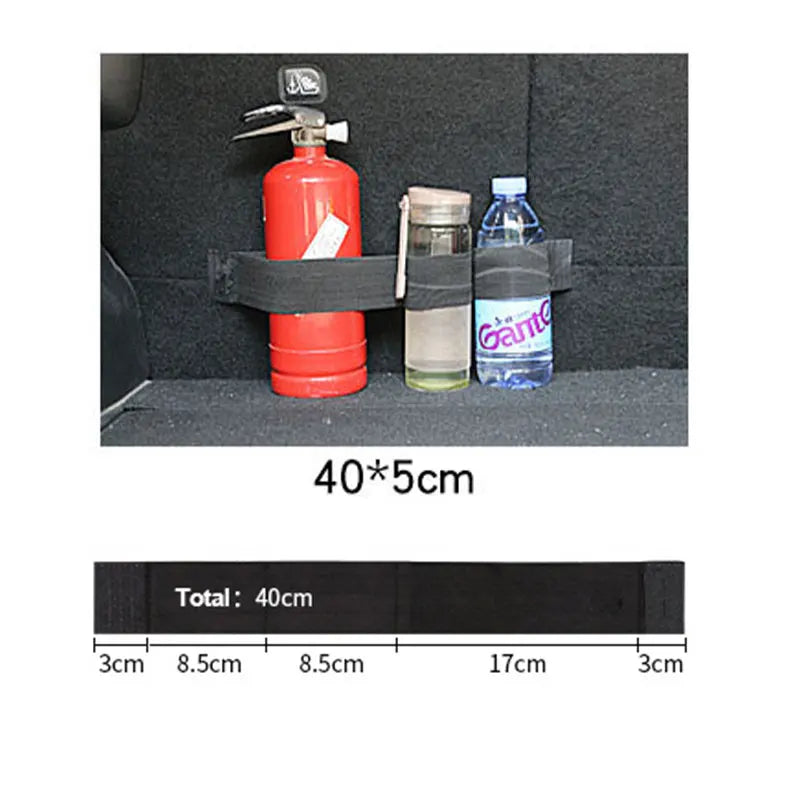 Car Trunk Organizer Elastic Fixing Tape Fire Extinguisher Water Tank Miscellaneous Storage Fixing Tape Cars Storage Accessories