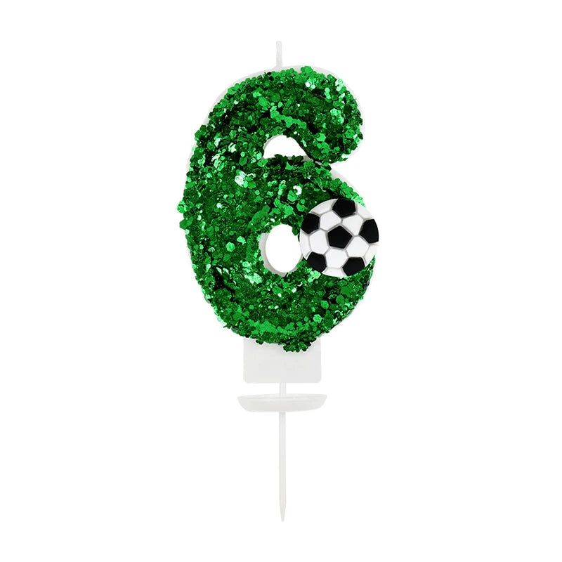 0-9 Number Soccer Cake Candles Kids Sports Theme Football Birthday Party Decoration Favors Cupcake Topper Cake Decor Supplies