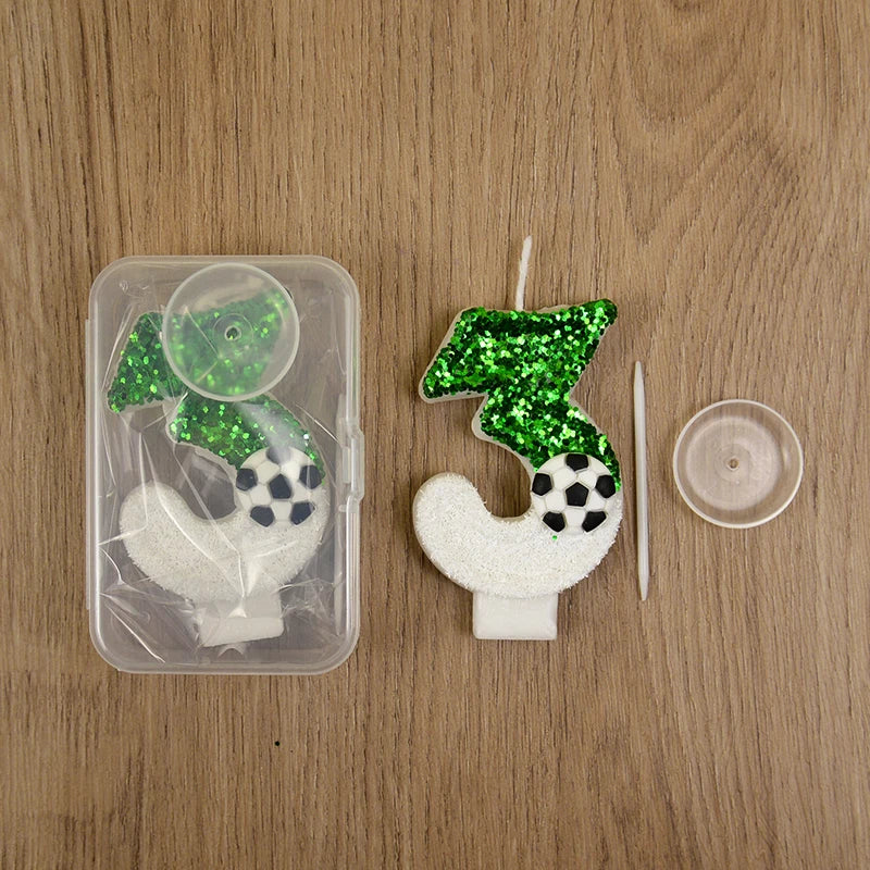 0-9 Number Soccer Cake Candles Kids Sports Theme Football Birthday Party Decoration Favors Cupcake Topper Cake Decor Supplies