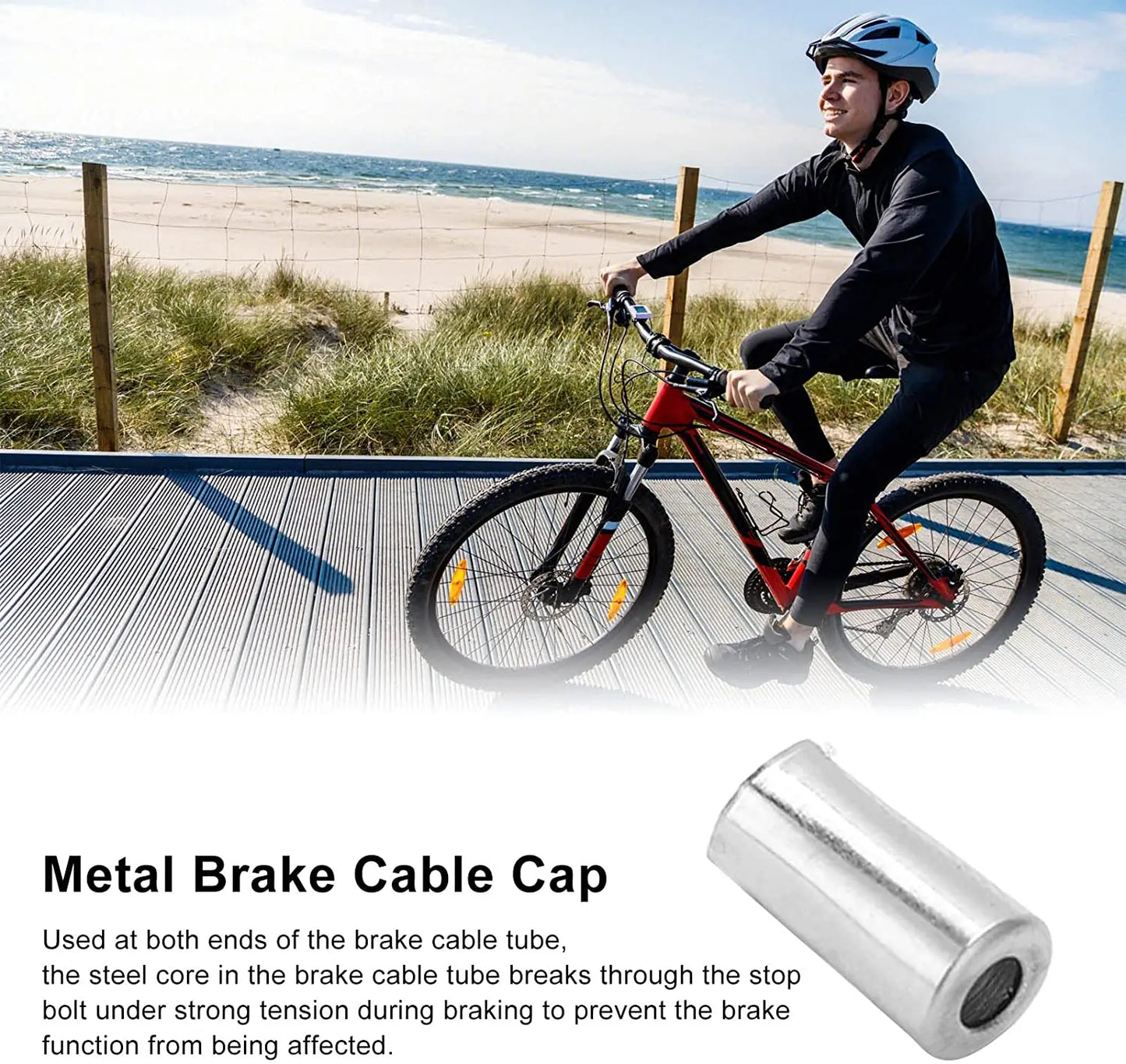 100pcs 5mm Bicycle Brake Cable Housing Ferrule End Caps MTB Road Cord End Covers Brake Line Cap Cycling Accessories