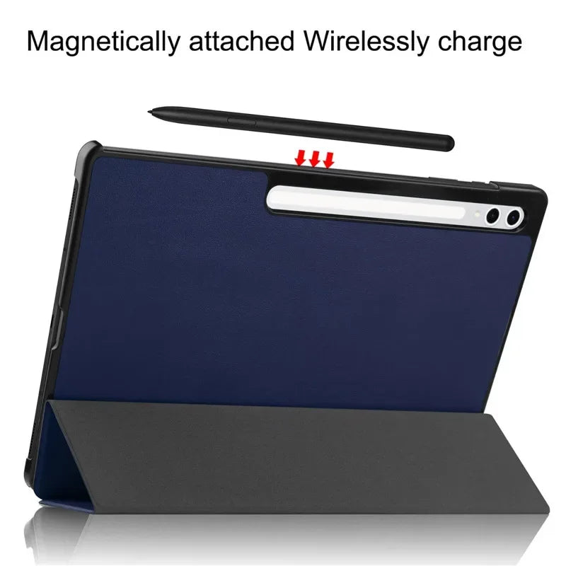 For Samsung Tab S10 Ultra Case 14.6 Inch SM-X920 Flip Case Tri-Folding Stand Magnetic Smart Cover for Galaxy Tab S10 Ultra Cover