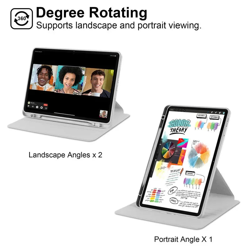 360 Rotation Cover For Redmi Pad Pro Case 12.1 inch with Pencil Holder Cover For Redmi Pad Pro Poco Pad 12 1 2024 Tablet Case