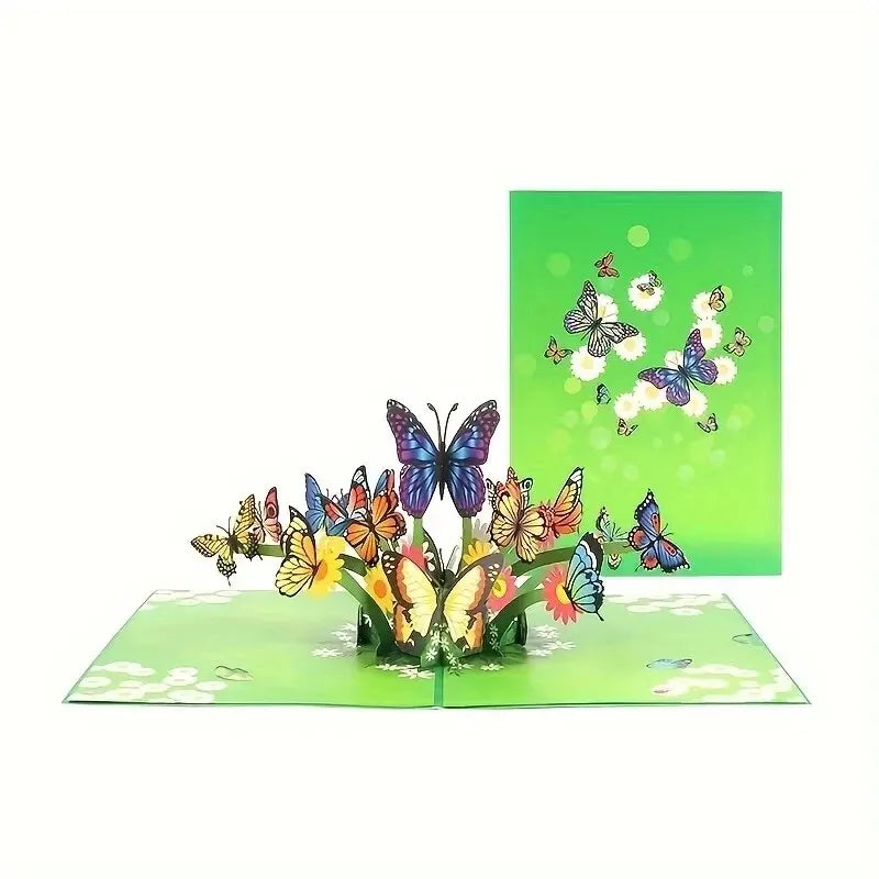 3D Pop-Up Cards Flowers Birthday Card Anniversary Gifts Postcard Maple Cherry Tree Wedding Invitations Greeting Cards
