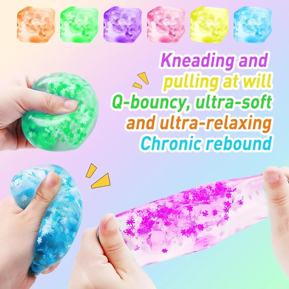 Mini Ice Cube Pinch Toy Transparent Small Ice Block Pinch Children Squeezing Toy Stress Relief Sensory Toy Birthday Gifts