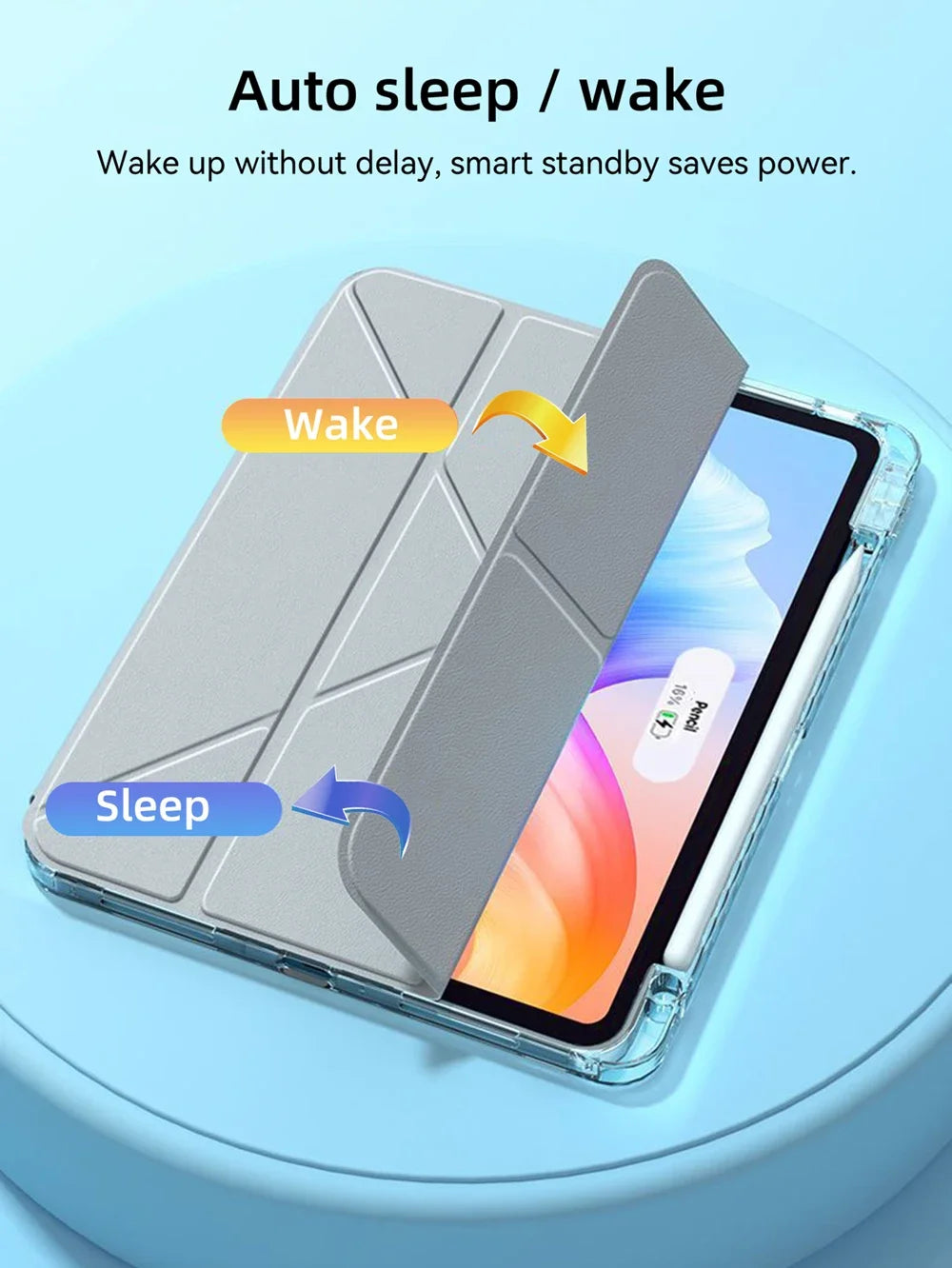 For iPad Case 2024 iPad Pro 13/11 M4 Air 11/13 M2 for 10th Gen Pro 12.9/11 Air 4/5th mini 6 Cover Y-bracket Acrylic Transparent