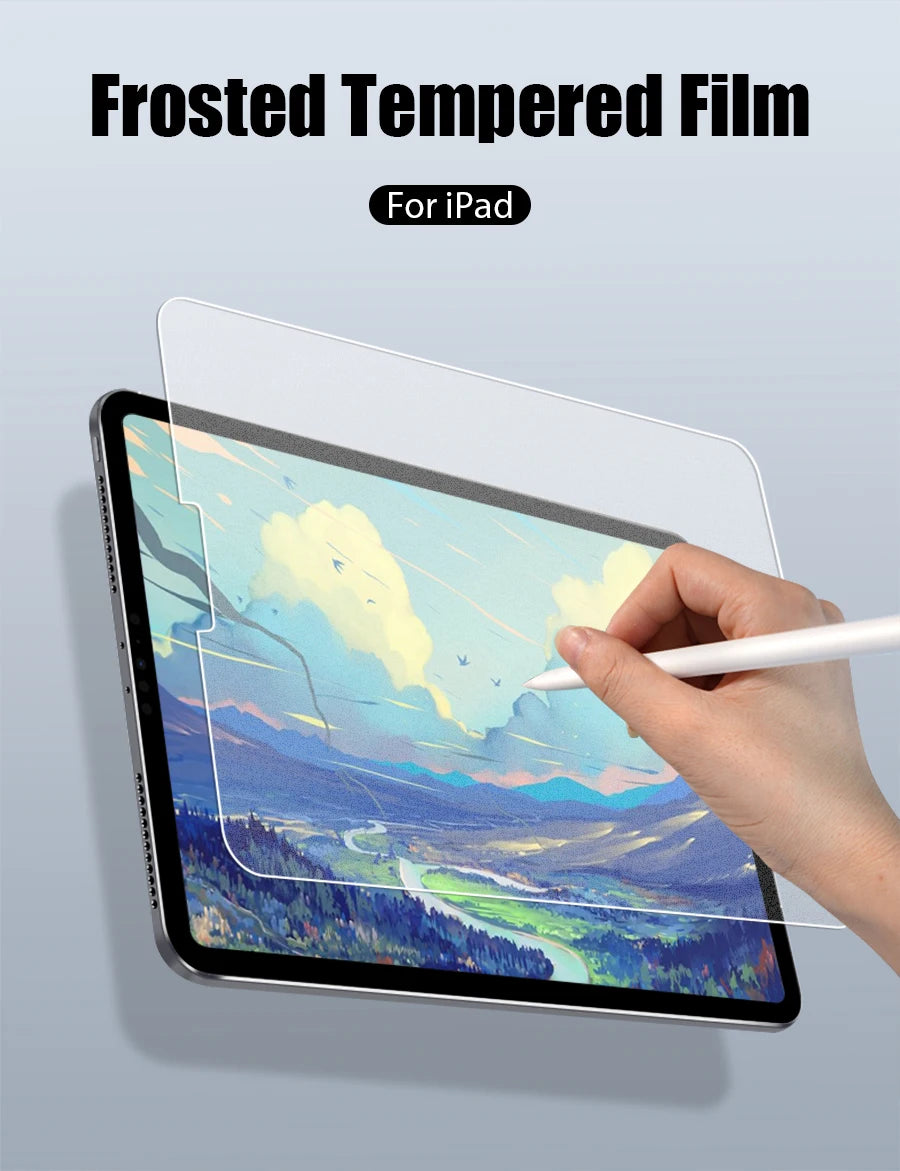 Matte Tempered Glass Screen Protector For Ipad Air 11 5 4 M2 Mini 6 Pro 13 M4 12.9 10 9 10th 9th Generation 10.2 2024 Paper Film
