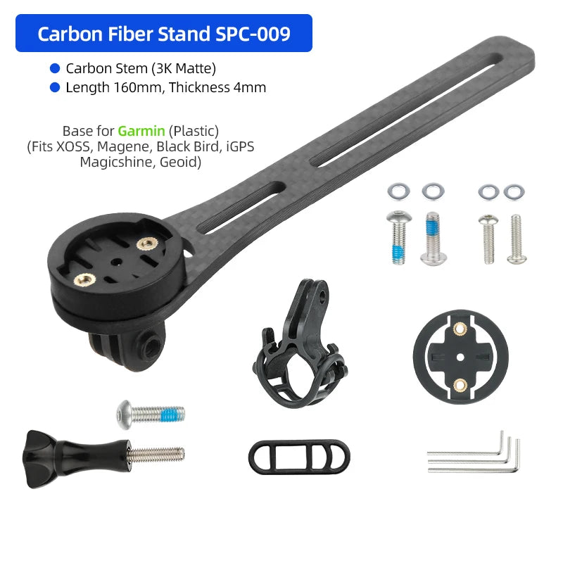 Bicycle Integrated Handlebar Computer Bracket for Garmin Bryton Wahoo Road Bike Speedometer Headlight Carbon Fiber Mount Stand