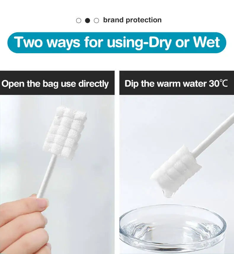 Dr.isla 60pcs Baby Oral Cleaning Stick Disposable Cleaner Milk Teeth Gauze Toothbrush Baby Tongue Washing For Newborn Oral Care