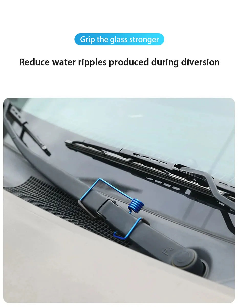 SEAMETAL 2Pcs Windshield Wiper Booster Spring Universal Wiper Fastener Reduce Noise&Vibration Aniti Sratch Rubber Wiper Gripper