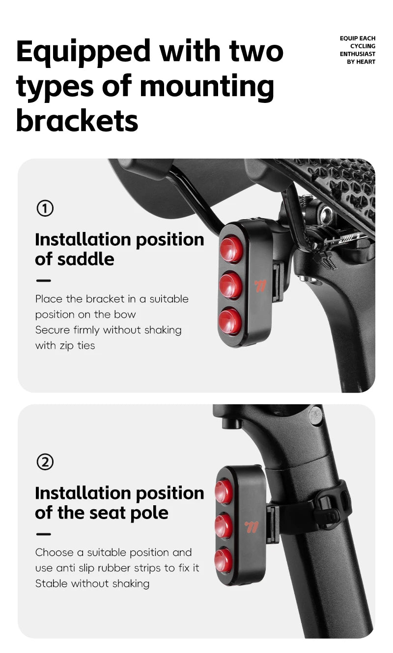 WEST BIKING Waterproof Bike Tail Light Smart Brake Sensing Rechargeable LED Cycling Rear Light Night Warning Bicycle Accessories