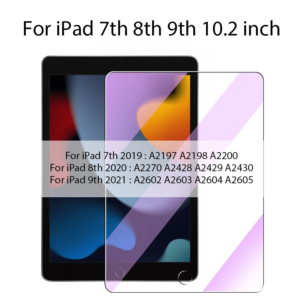 Tempered Glass For Ipad Pro 11 12.9 13 2024 10th 9th Gen Screen Protector For Ipad Air 5 4 Mini 6 10.9 10.2 Film Anti Blue Light