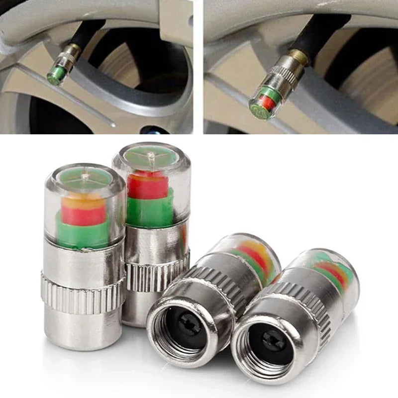 Car Tire Pressure Monitor Tire 4/2pcs External Valve Air Pressure Monitor Caps High Precision Tire Pressure Early Warning Amagi