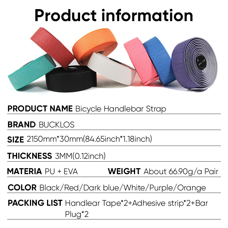Bike Handlebar Tape EVA PU Road Bicycle Handlebar Tape Anti-slip Shock Absorption Cycling Wrap End Plug Bike Accessories