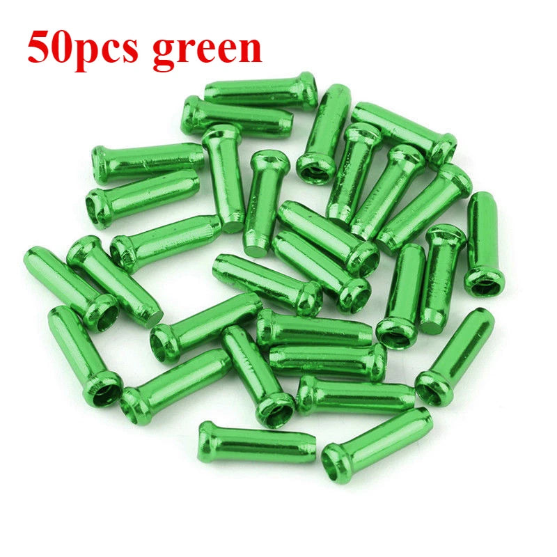 50/100pcs Bicycle Cable End Caps Aluminum Alloy Bike Brake Shifter Cable Tips Wire End Cap Multiple Colors Bike Line Core Caps