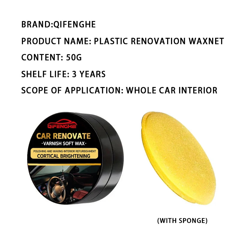QIFENGHE Crystal Clear Car Plastic Restorer - Auto Interior & Panel Renewal Wax Coating Agent Car Wax Car Wax Polish