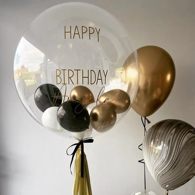 10pcs 8/10/12/16/18/20/24/inch Transparent Bobo Balloon Clear Bubble Balloon For Wedding Birthday Party Decoration Helium Ballon