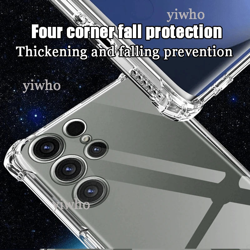 Shockproof Clear Silicone Soft Back Case For Samsung Galaxy S25 S24 S23 S22 Ultra Plus Phone Cases Covers