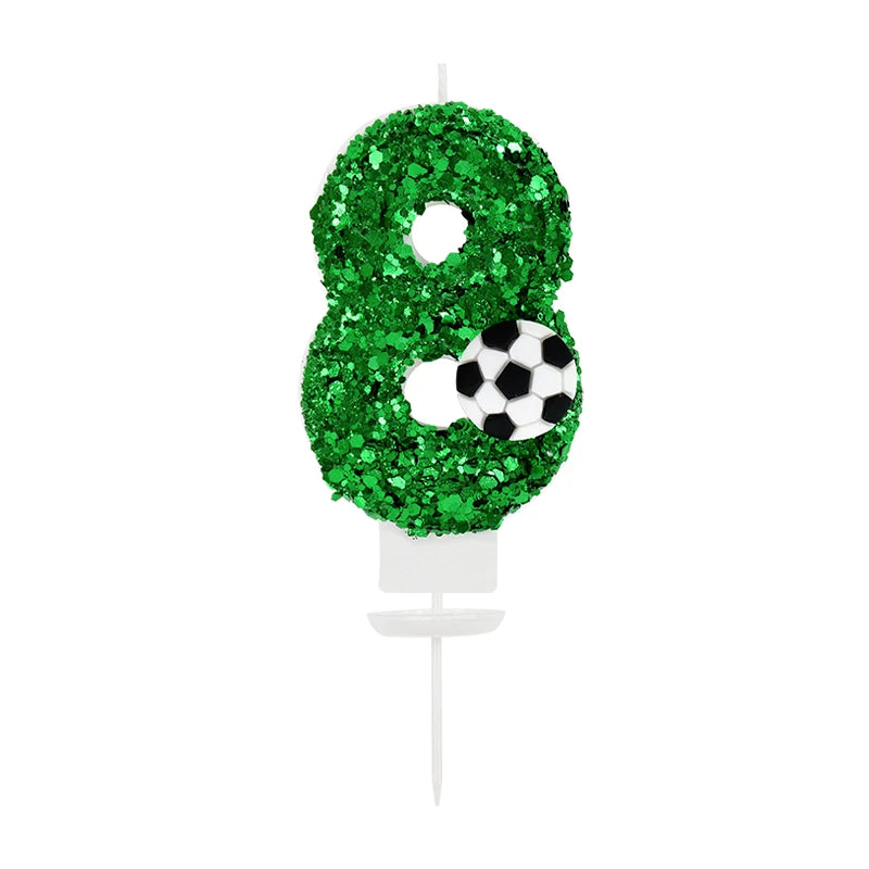 0-9 Number Soccer Cake Candles Kids Sports Theme Football Birthday Party Decoration Favors Cupcake Topper Cake Decor Supplies