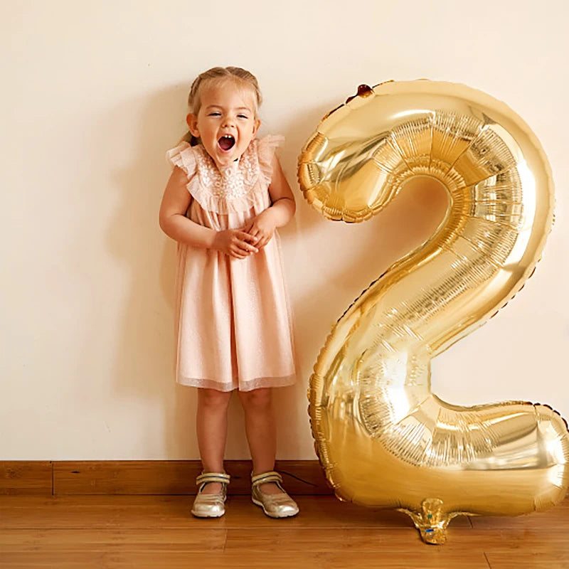 Gold Number Balloons 40 Inch Foil Balloon Adult Kids Birthday Anniversary Decoration Party Gold 0 1 2 3 4 5 6 7 8 9 Balloon