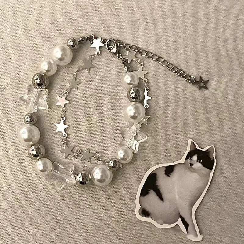 Cute Cat Bracelet For Women Funny Black Cat Bead Adjustable Braided Rope Charm Bracelets For Couple Friends Harajuku Jewelry