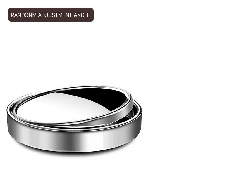 2Pcs Round Frame Convex Blind Spot Mirror Safety Driving Wide-angle 360 Degree Adjustable Clear Rearview Mirror Car Accessories
