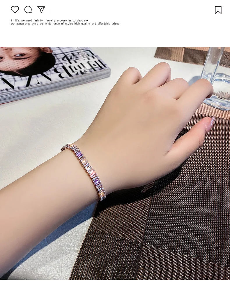 Full of Rhinestone Stainless Steel Bracelet For Women 2022 New Designer Shiny Luxury Zircon Adjustable Bracelets Jewelry Gift