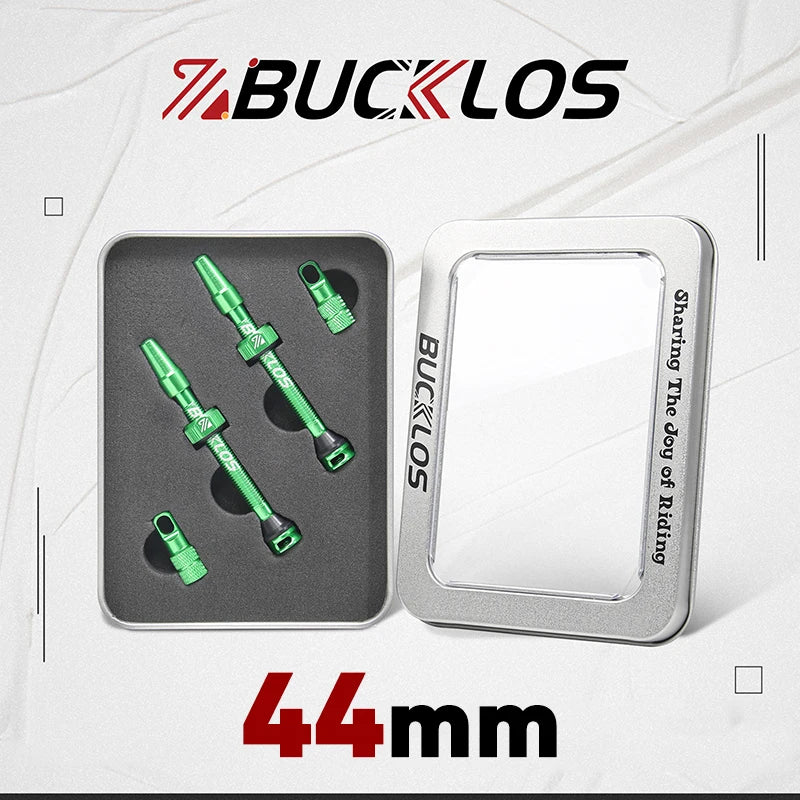 BUCKLOS 40mm/44mm Tubeless Presta Valve F/V CNC Anodized Aluminum Alloy Bicycle Valve Road Bike Tubeless Tire Valve Cycling Part