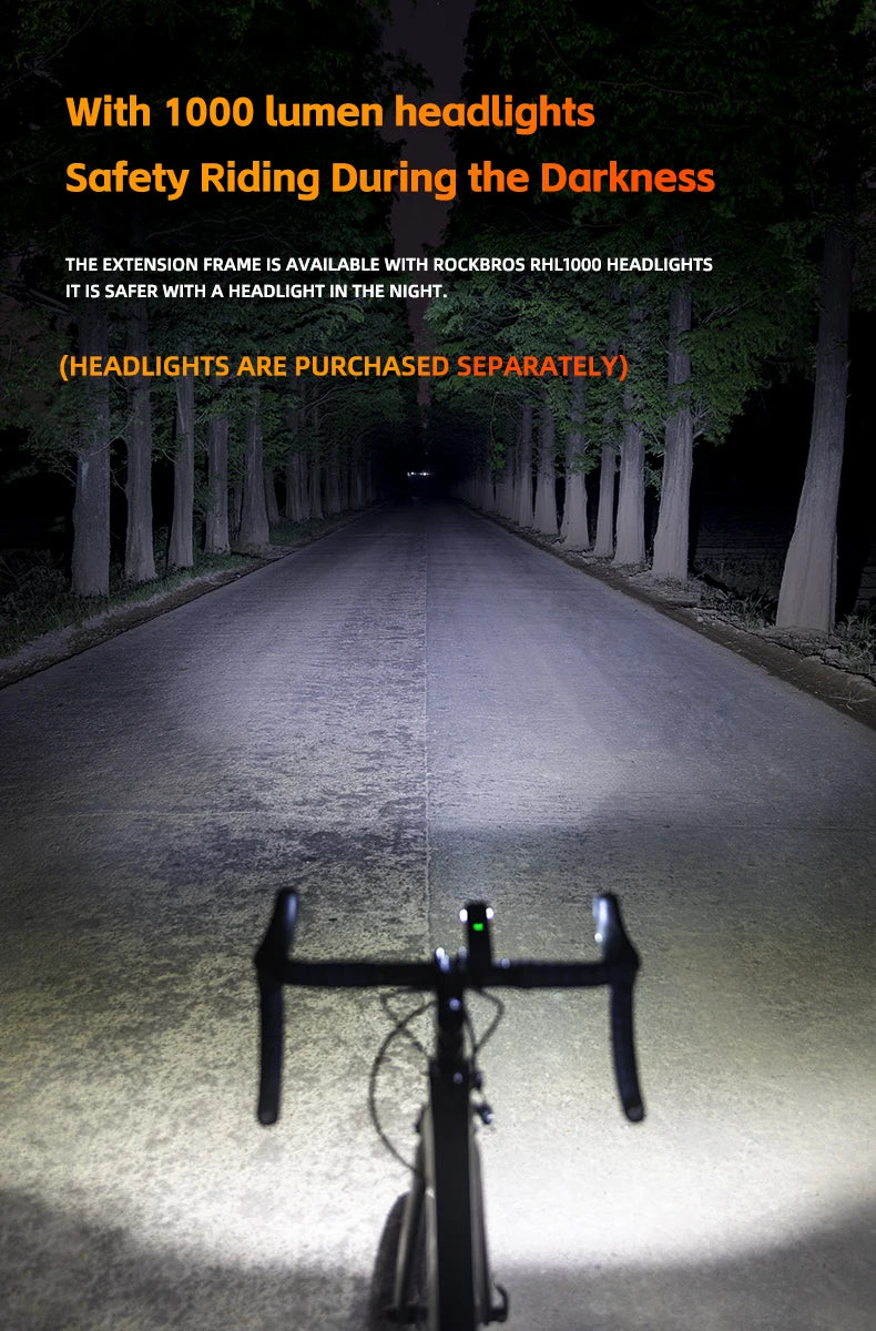 ROCKBROS Light Bracket Mountain Road Bicycle Code Table Holder Nylon Extension Frame Sports Camera Lamp Extension Base Accessory