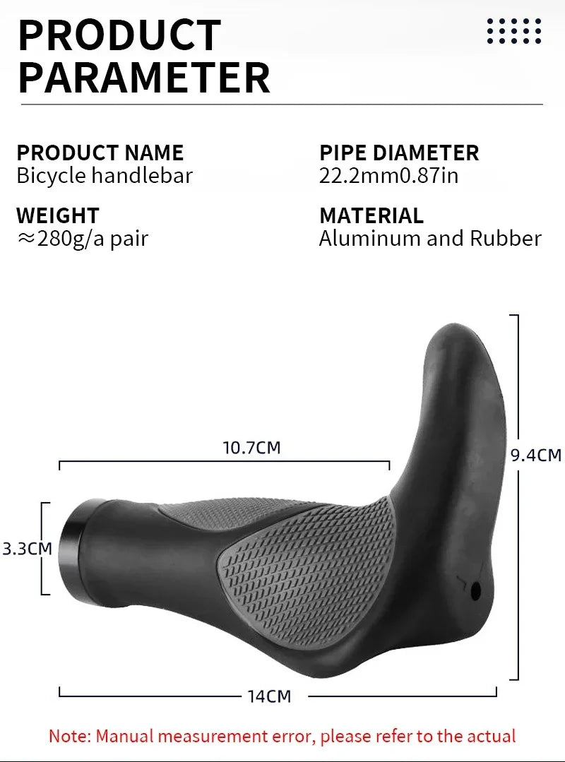 BUCKLOS Bike Handlebar Grips Ergonomics with Extended Bar Non-slip Rubber Bike Grips Durable MTB Cuffs Bicycle Accessories