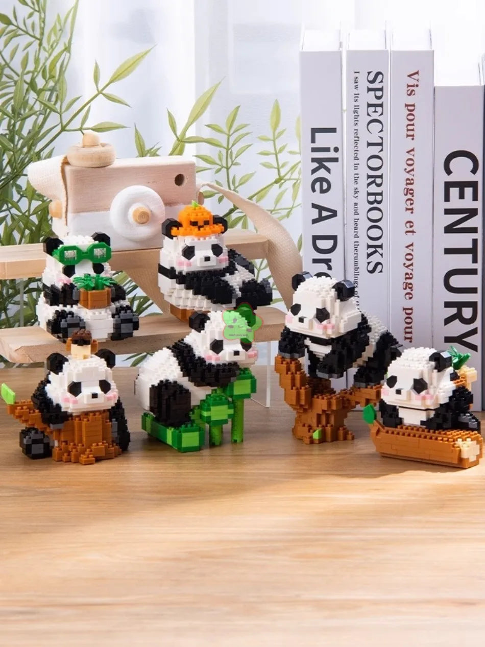 Creative DIY Assemable Animal Cute MINI Chinese Style Animal Panda Building Block Educational Boy Toys For Children Model Bricks