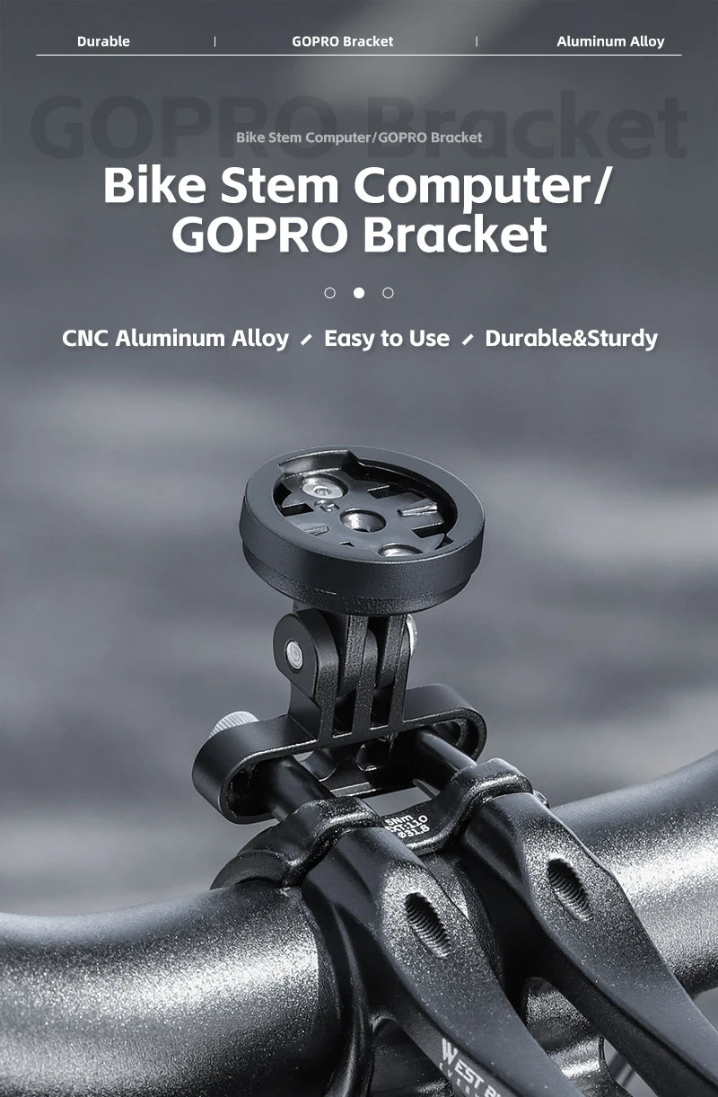 WEST BIKING Bike Bracket Front Light Lamp Holder Aluminum Alloy Extension Holder for Bicycle Computer Wahoo Bryton Garmin Bracke
