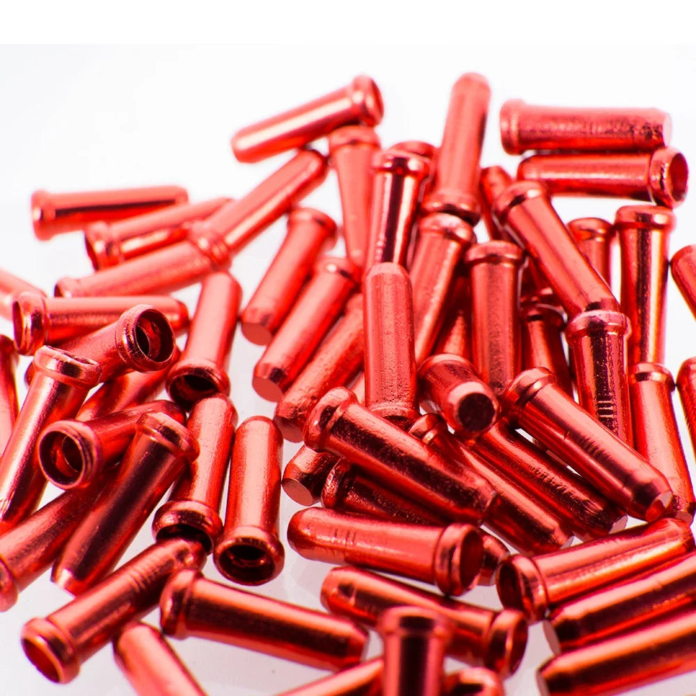 50/100pcs Bicycle Cable End Caps Aluminum Alloy Bike Brake Shifter Cable Tips Wire End Cap Multiple Colors Bike Line Core Caps