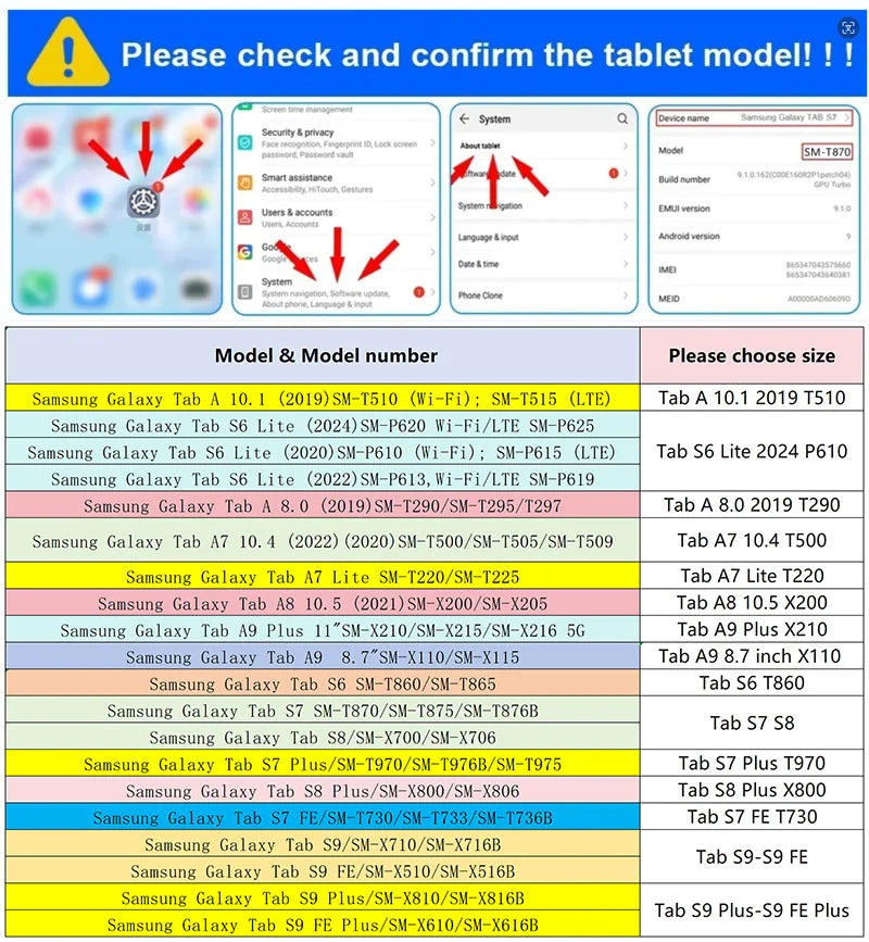 Case For Samsung Galaxy Tab A9+11"plus 8.7"SM-X210 X216 X110 Tablet Cover Tab S10 S9 FE 10.9"S8 11"S7 Plus 12.4"Stand Back funda