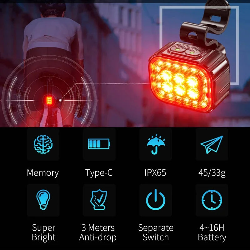 Bicycle Lights High Bright Cycling Lamp Front and Rear USB Rechargeable MTB Bike Headlight Taillight Waterproof Lantern Lighting