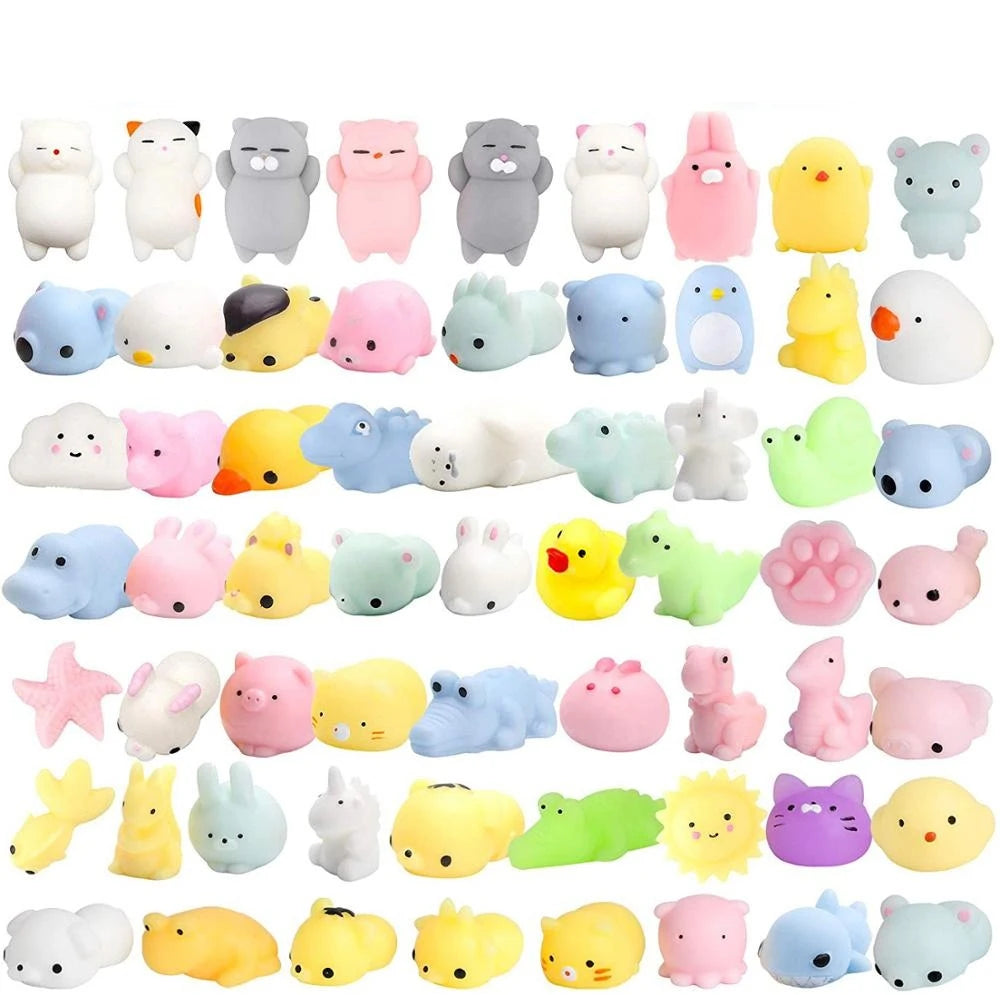 5-50 PCS Kawaii Squishies Mochi Anima Squishy Toys For Kids Antistress Ball Squeeze Party Favors Stress Relief Toys For Birthday