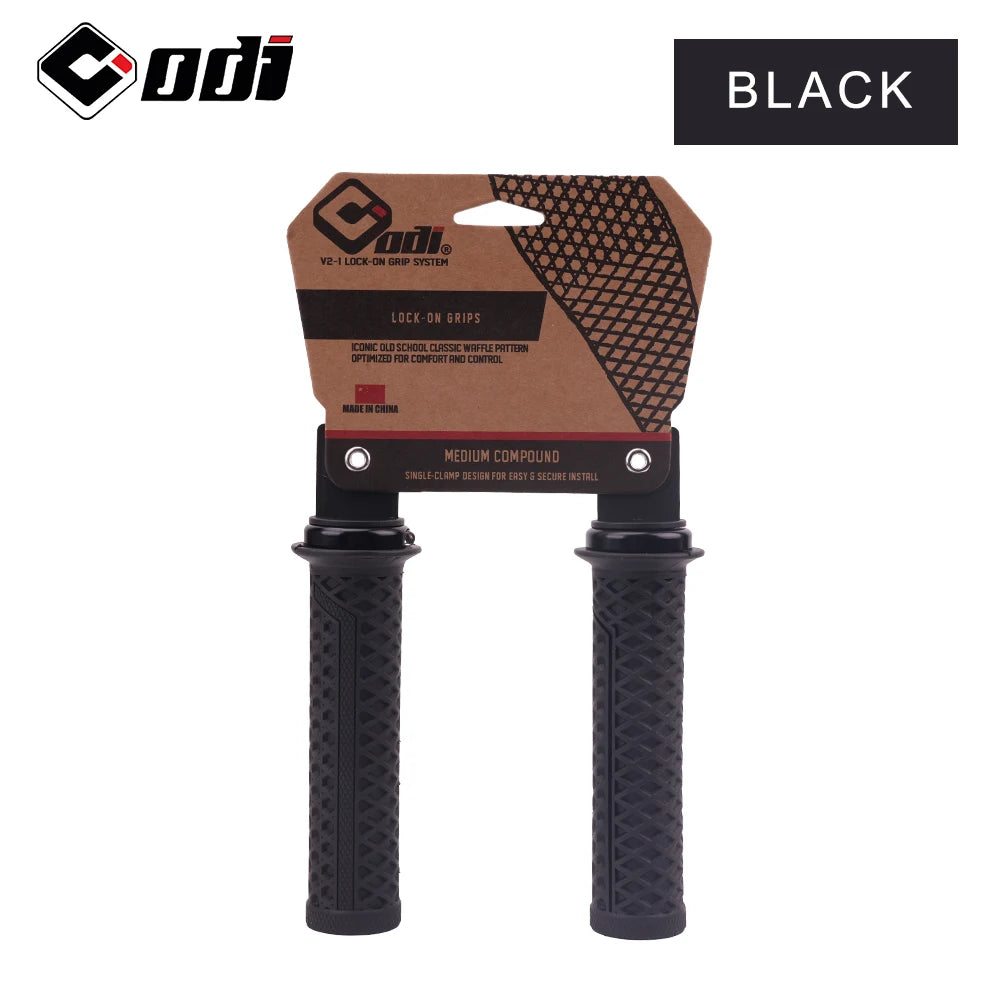 ODI VS-21 MTB Handlebar Grips Silicone Lock-On Bicycle Cover Updated Waffle Pattern Anti-slip Shock Absorption Handle Parts