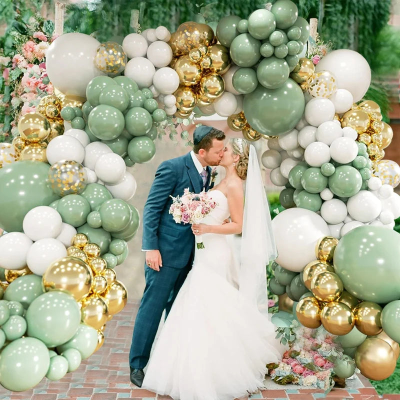 Green Balloon Garland Arch Kit Jungle Safari Party Baloon Birthday Party Decor Kids Baby Shower Wild One Wedding Latex Ballons