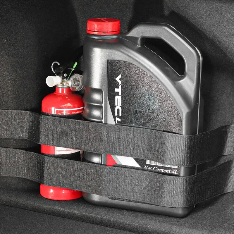 Car Trunk Organizer Elastic Fixing Tape Fire Extinguisher Water Tank Miscellaneous Storage Fixing Tape Cars Storage Accessories