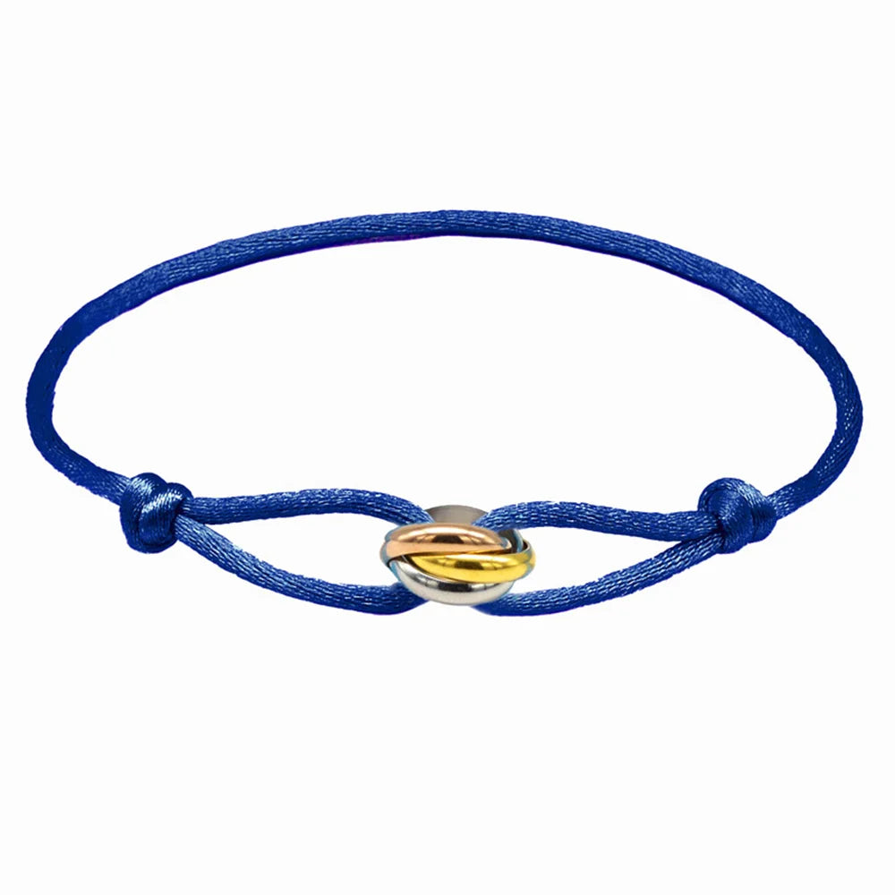 Luxury Unisex Bracelet 3 Metal Buckle Hand Chain Adjustable Men's Rope Bracelet for Women Jewelry Gifts