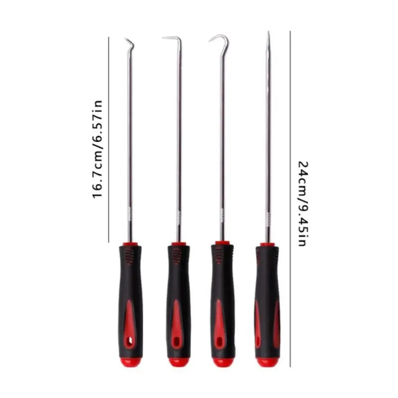 4pcs Pick and Hook Set Car Auto Oil Seal/O-Ring Seal Gasket Pick Hook Puller Remover Tire Stone Cleaning Auto Maintenance Tools