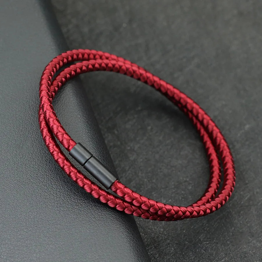 2025 New Simple Style Keel Rope Bracelet For Men Bilayer Wrap Braslet Bangle Homme Nautical Braclet Gifts For Him Pulseria Joias