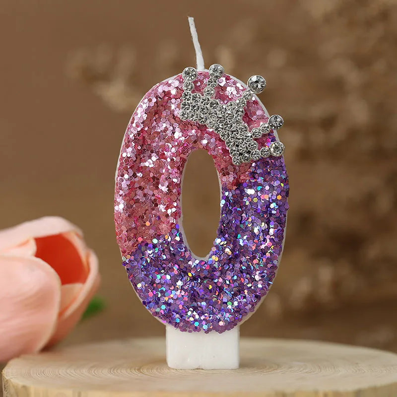 2nd Birthday Candle Cake Topper Colour Changing Creative Number 2 Candle Princess Crown Girl 1st Happy Birthday Party Decoration