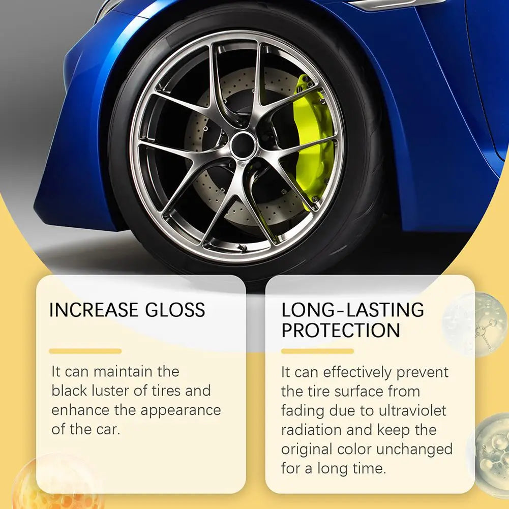 50g Tire Coating Wax Car Tire Retreading and Film Plating Cream Tire Shine Coating Wax Auto Rubber Parts Shiny Paste Anti-Aging