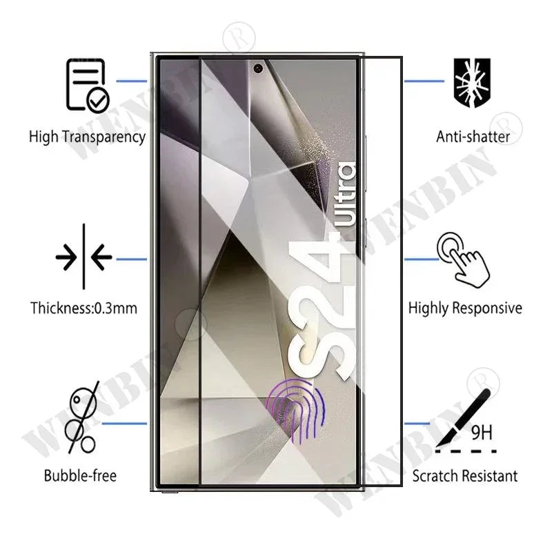 3 Pcs Tempered Glass For Samsung Galaxy S25 S24 S23 S22 Ultra Plus FE A16 A35 A36 A55 A56 Screen Protector Full Protective Glass